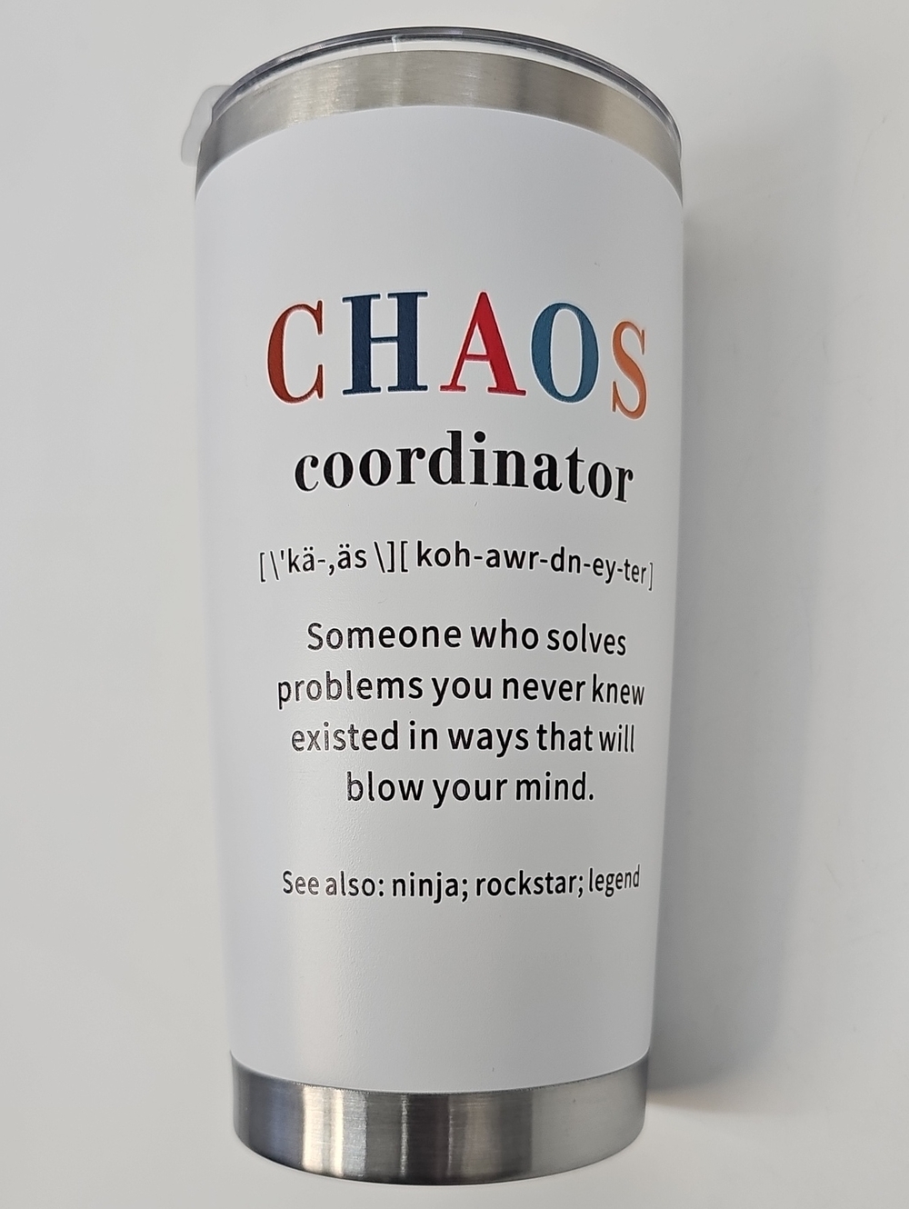 Coordinator Of Chaos Cup Mug with Top - Picture 1 of 5